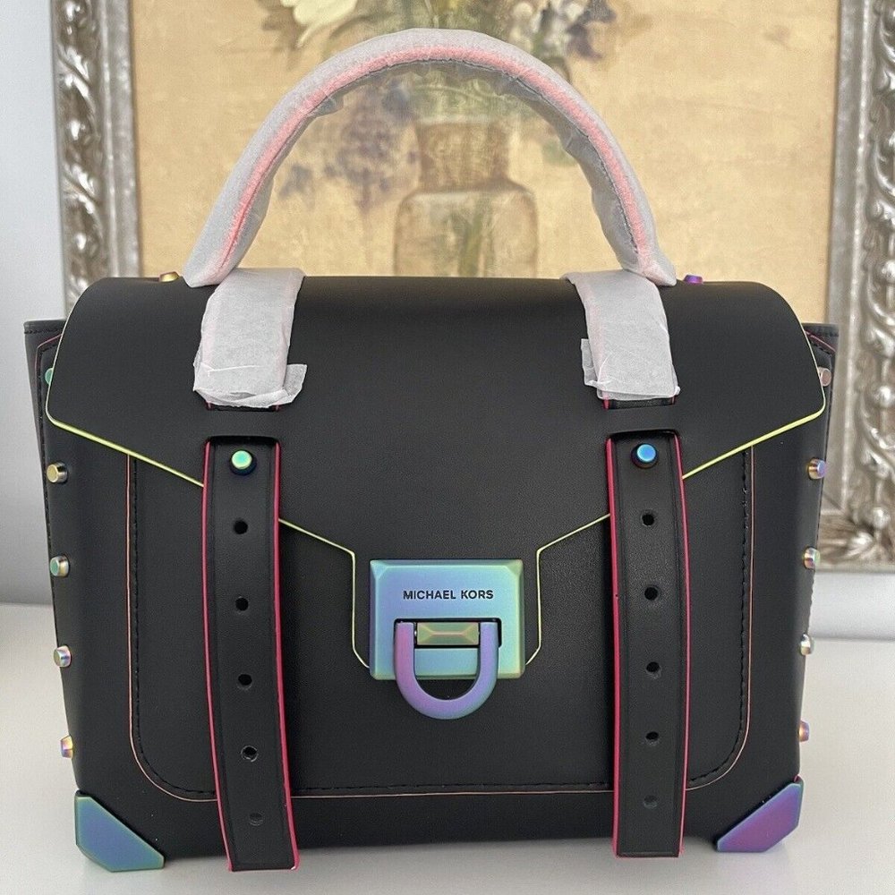 Michael Kors Black Crossbody Bag with Multicolor Accents